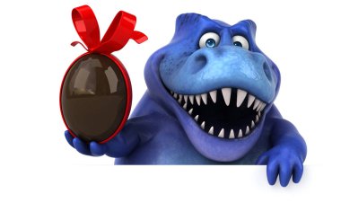 Paskalya yortusu yumurta - 3d çizim ile eğlenceli çizgi film karakteri