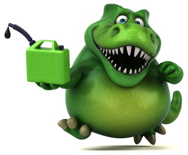 eğlenceli çizgi film karakteri ile petrol - 3d çizim