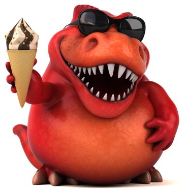 eğlenceli çizgi film karakteri dondurma - 3d çizim ile