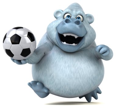 Komik çizgi film karakteri ile topu - 3d çizim