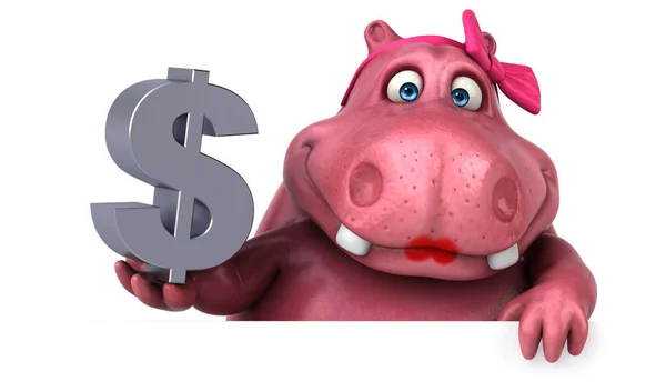 Fun Cartoon Character Dollar Illustration — Stock Photo, Image