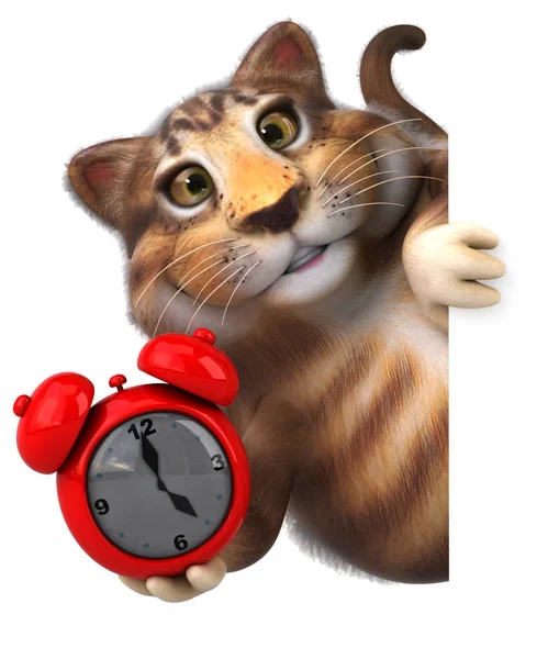 Fun Cartoon Character Alarm Clock Illustration — Stock Photo, Image