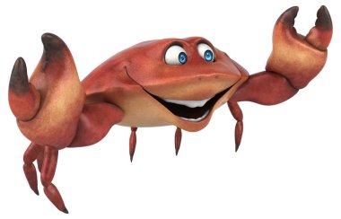 Eğlenceli yengeç karakteri - 3D Görüntü