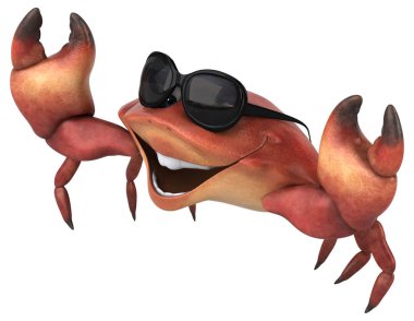 Eğlenceli yengeç karakteri - 3D Görüntü