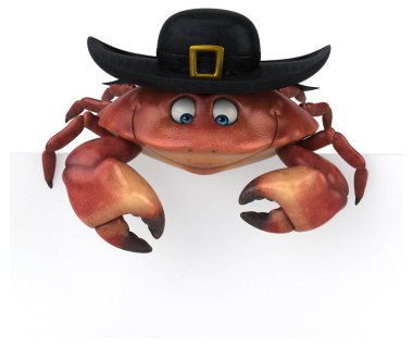 Eğlenceli yengeç karakteri - 3D Görüntü