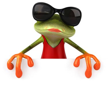 Eğlenceli kurbağa - 3D İllüstrasyon