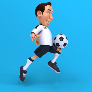 Eğlenceli futbolcu - 3d çizim