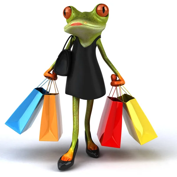 Spaß Charakter Shopping Illustration — Stockfoto