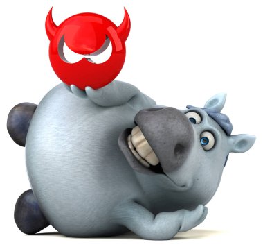 Eğlenceli çizgi film karakteri ile virüs - 3d çizim