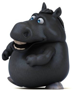 Eğlenceli at karakteri - 3D İllüstrasyon