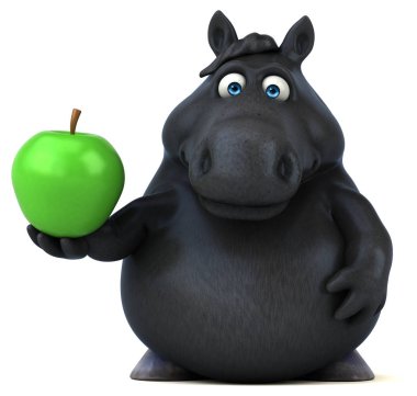 Apple - 3d çizim ile eğlenceli çizgi film karakteri