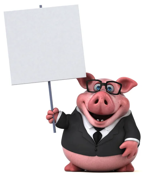 Fun Pig Character Illustration — Stock Photo, Image