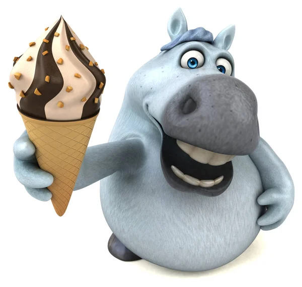 Fun Cartoon Character Ice Cream Illustration — Stock Photo, Image
