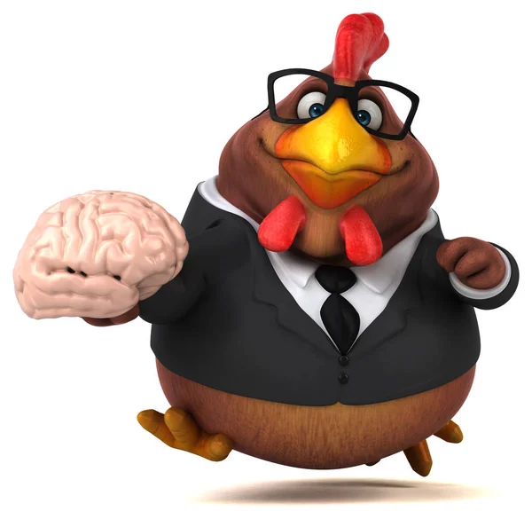 Fun Cartoon Character Brain Illustration — Stock Photo, Image