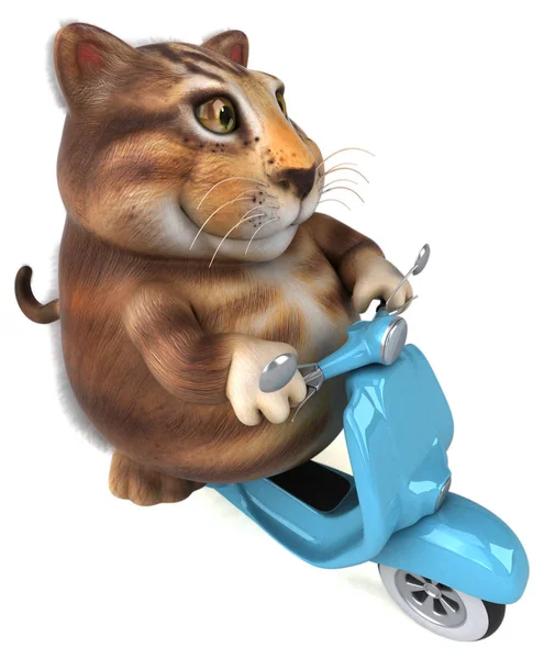 Funny Cartoon Character Scooter Illustration — Stock Photo, Image