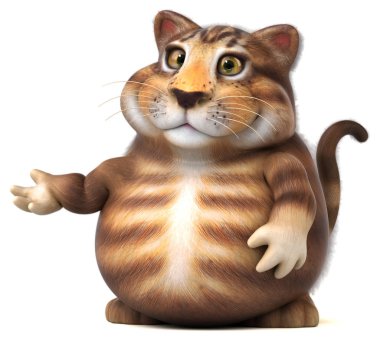 Eğlenceli kedi - 3d çizim