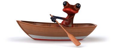 Eğlenceli karakteri tekne - 3d çizim 