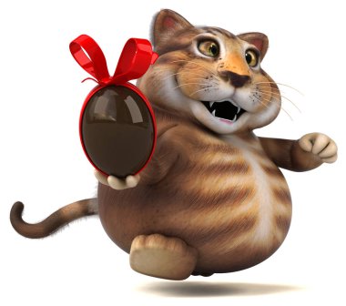 Eğlenceli çizgi film karakteri ile yumurta - 3d çizim 