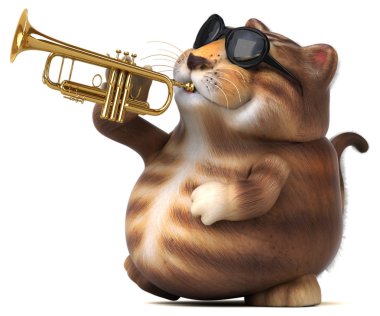 Eğlenceli kedi - 3d çizim