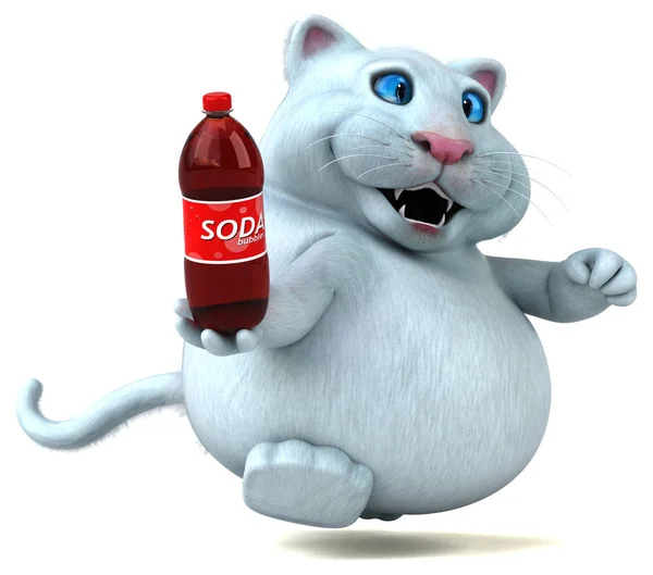 Rolig Tecknad Figur Med Soda Illustration — Stockfoto
