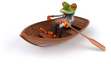 Eğlenceli karakteri tekne - 3d çizim 