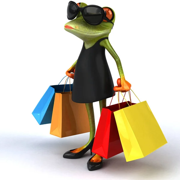 Shopping Personaggi Divertenti Illustrazione — Foto Stock