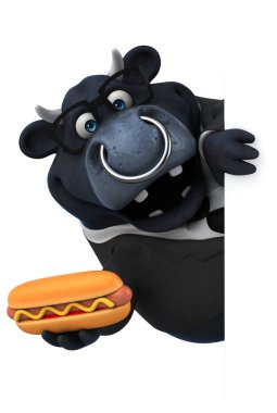 Hotdog - 3d çizim ile eğlenceli çizgi film karakteri