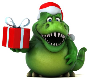 Eğlenceli çizgi film karakteri ile hediye - 3d çizim