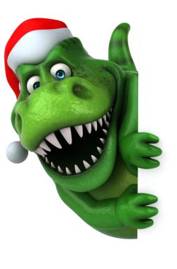 Eğlenceli çizgi film karakter Noel Baba - 3d çizim