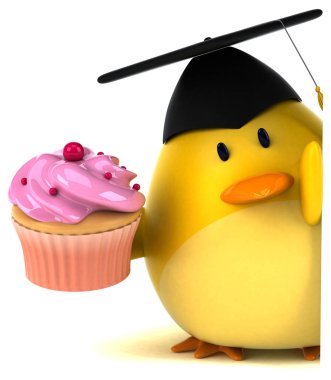 Cupcake - 3d çizim ile eğlenceli çizgi film karakteri