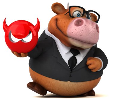 Eğlenceli çizgi film karakteri ile virüs - 3d çizim