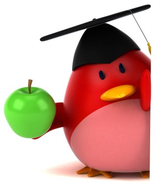 Apple - 3d çizim ile eğlenceli çizgi film karakteri