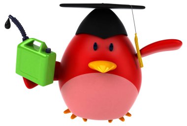 Eğlenceli çizgi film karakteri ile bin - 3d çizim