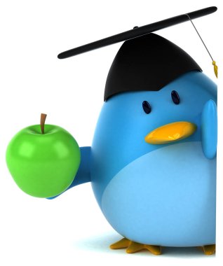 Apple - 3d çizim ile eğlenceli çizgi film karakteri