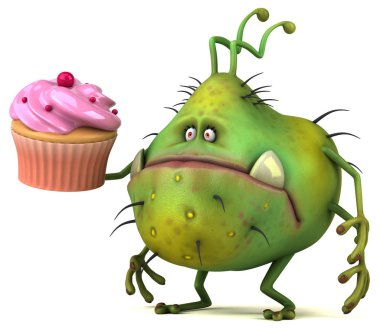 Cupcake - 3d çizim ile eğlenceli çizgi film karakteri