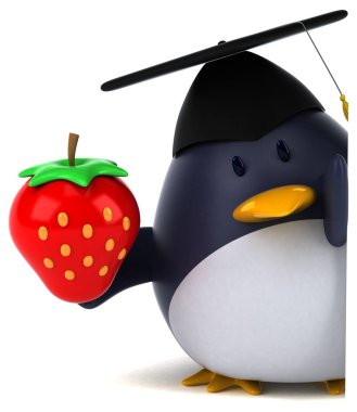 Çilek - 3d çizim ile eğlenceli çizgi film karakteri