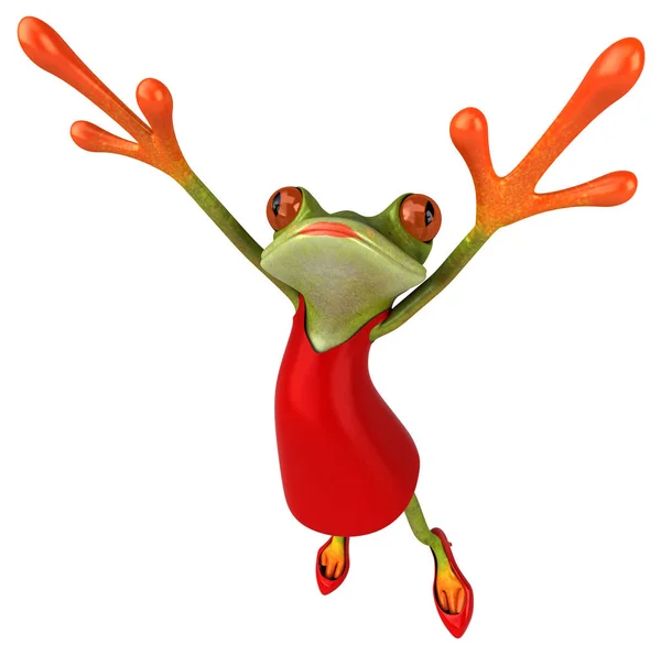 Fun Woman Frog Illusztráció — Stock Fotó