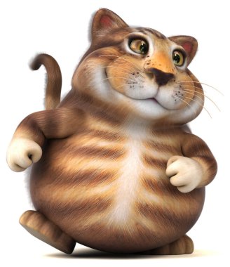 Eğlenceli kedi karakteri - 3D İllüstrasyon