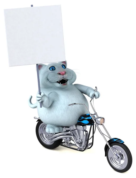 Divertido Personaje Dibujos Animados Motocicleta Ilustración — Foto de Stock