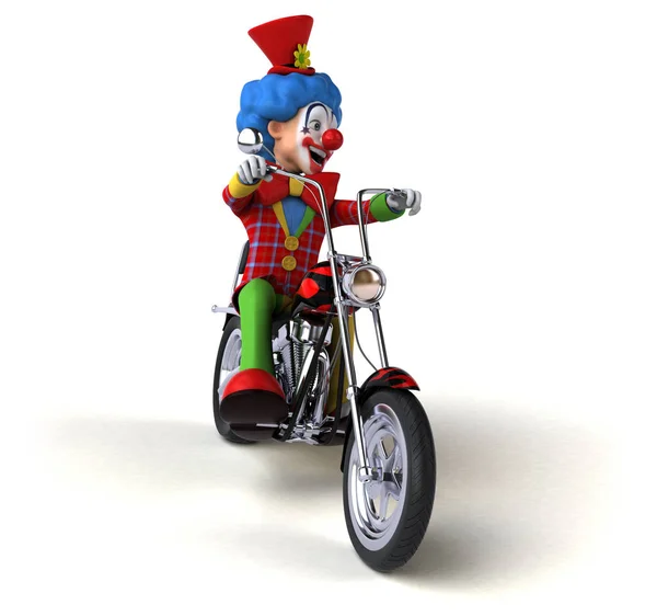 Fun Cartoon Character Motorcycle Illustration — Stock Photo, Image