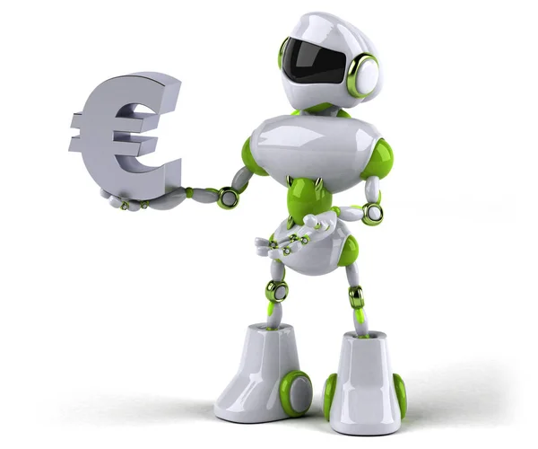 Rolig Tecknad Figur Med Euro Illustration — Stockfoto