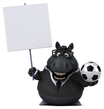 Eğlenceli çizgi film karakteri ile topu - 3d çizim