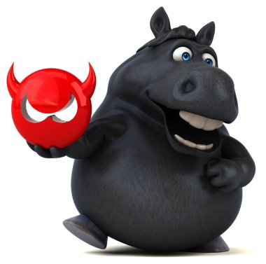 Eğlenceli çizgi film karakteri ile virüs - 3d çizim