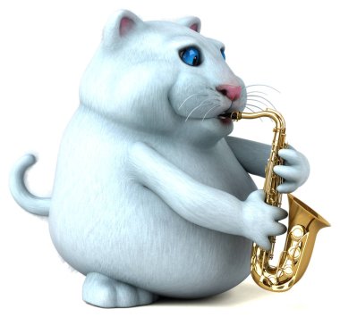 Jazz - 3d illüstrasyon iskambil komik çizgi film karakteri