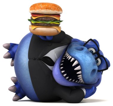 Hamburger - 3d çizim ile eğlenceli çizgi film karakteri