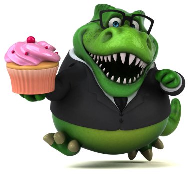 Cupcake - 3d çizim ile eğlenceli çizgi film karakteri