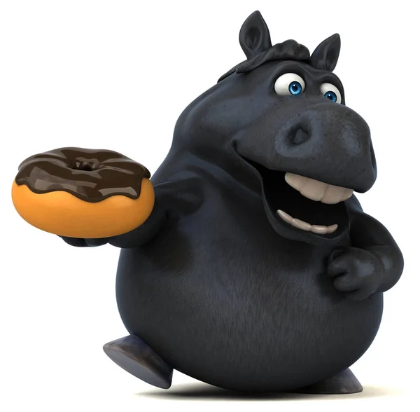 Leuk Personage Met Donut Illustratie — Stockfoto