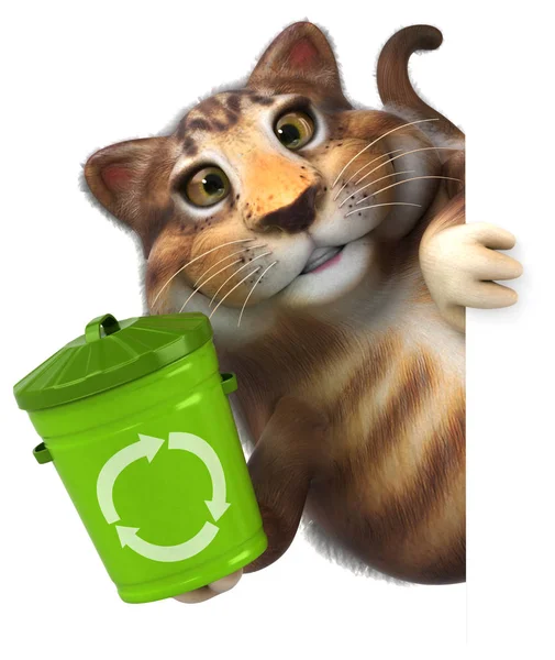 Fun Cartoon Character Bin Illustration — Stock Photo, Image