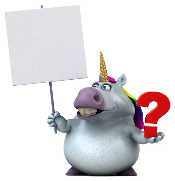 Fun Cartoon Character Question Illustration — Stock Photo, Image