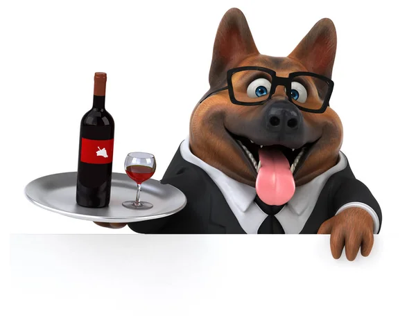 Fun Cartoon Character Wine Illustration — Stock Photo, Image